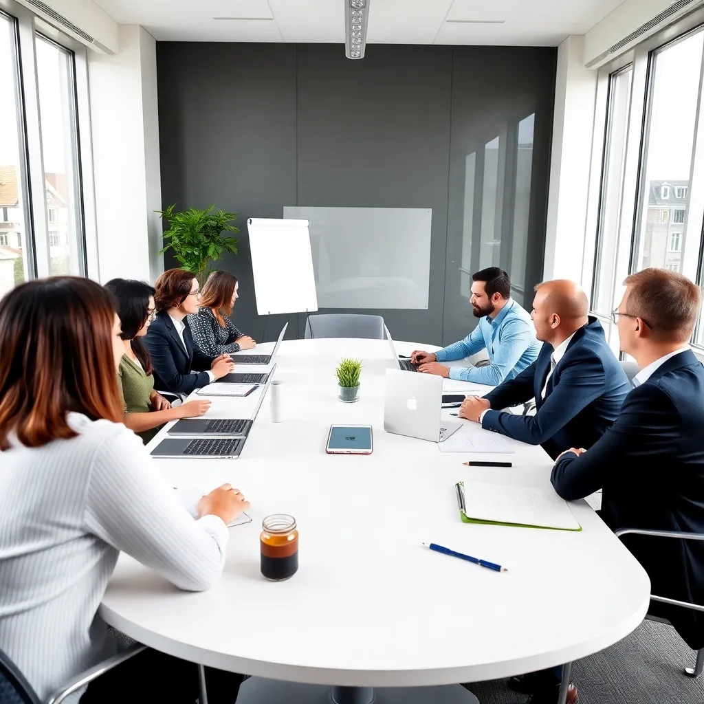 Nederlandse collega's tijdens informele lunch in bedrijfskantine